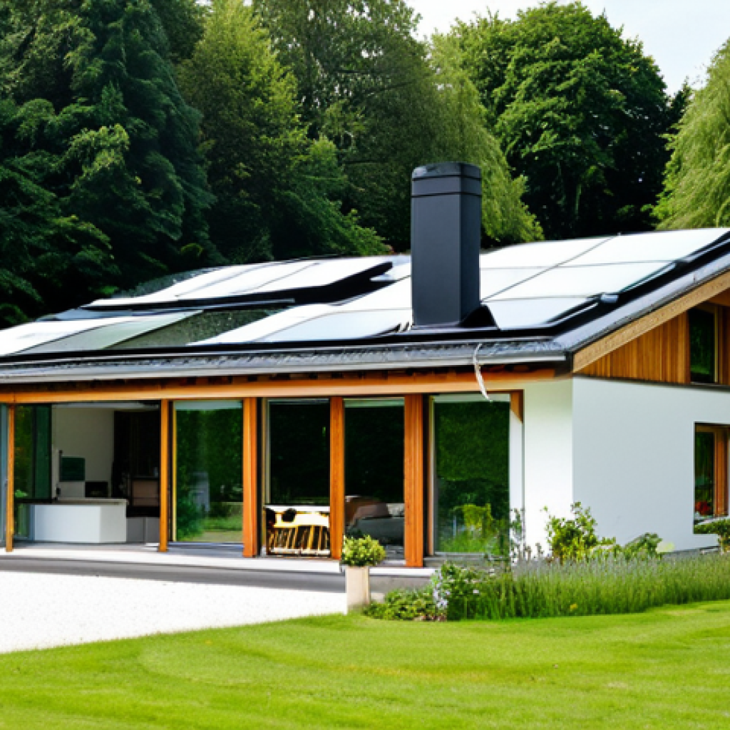 Sustainable Energy - Geothermal Focus**

"A modern, energy-efficient German family home, fully clothed people visible inside through large windows, heated by a geothermal system (visible as a discrete, modern installation in the garden), surrounded by a lush, green landscape, appropriate content, safe for work, showcasing sustainable living, professional photography, perfect anatomy, natural proportions, fully clothed, modest attire, family-friendly setting."

**