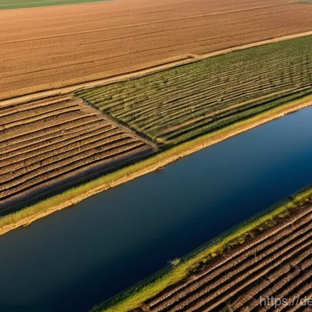 기후 변화와 식수 문제 - Parched Farmland in Eastern Germany**
An aerial, slightly low-angle shot of a vast, agricultural fie...