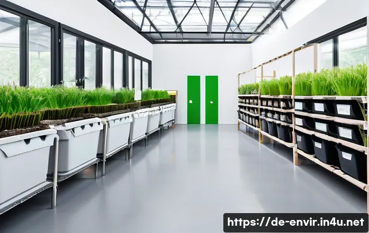 플라스틱 오염 문제 해결 - A modern, eco-friendly product design studio in Germany, featuring a variety of biobased plastic pro...